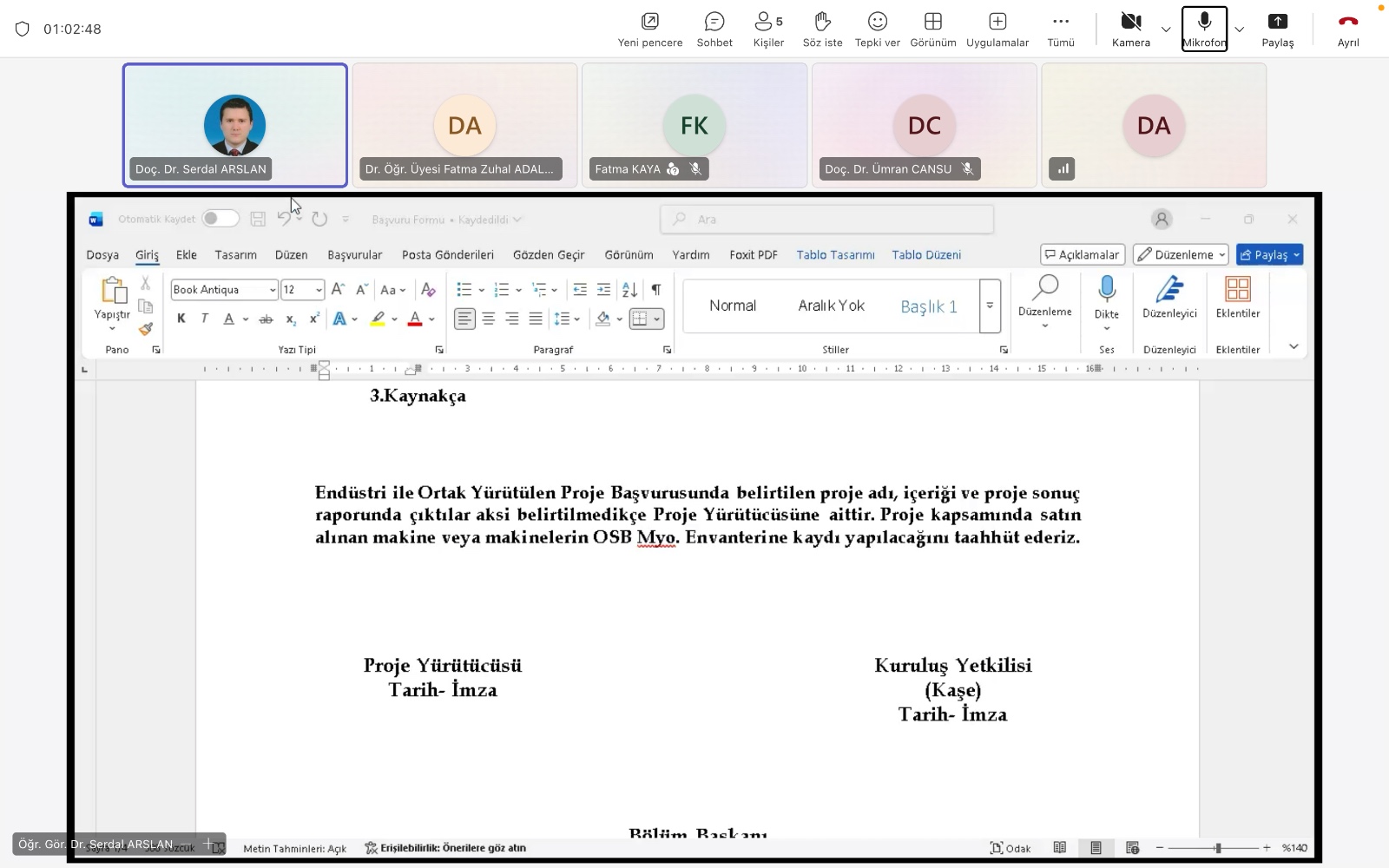 Meslek Yüksekokulumuzda Proje Komisyonu Toplantısı