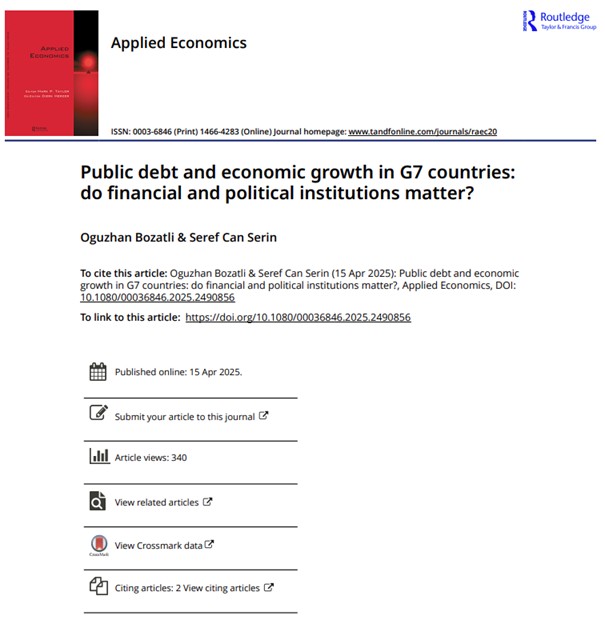 Bölümümüzden Bir Uluslararası Yayın Başarısı Daha
